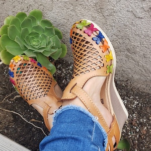 Maria Elena Mexican wedges//High heel huarache//Mexican huarache//Mexican wedge sandal//Mexican heels//Huarache mexicano//Mexican sandal