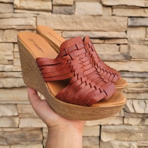 Valerie Mexican wedges/Mexican huarache//Mexican wedge sandal//Mexican heels//Huarache mexicano//Mexican sandal//Leather shoes//Pumps