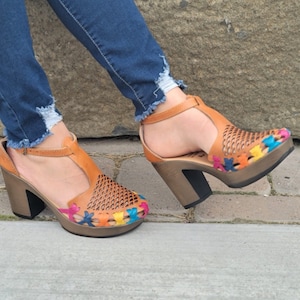 FINAL SALE Mexican wedges/High heel huarache sandal//Mexican huarache//Mexican wedge sandal//Mexican heels//Huarache mexicano//Mexican sanda