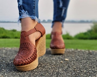 Mexican wedges huarache sandal for womanhuaraches mexicanos platforms huarache shoes for woman huarache mexicano mujer huarache shoe