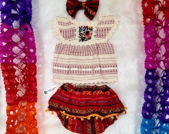 Baby Mexikaner Outfit//Taco-Bout Outfit//Fiesta Outfit//Mexikanische Pumphose/Serape//Taco twoday party//Rüschen//Baby Mexikaner Set Outfit//