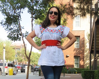 Puebla Mexican Blouse//Short sleeve blouse//Mexican outfit//Mexican black blouse//Mexican embroidered top/