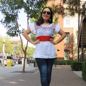 Puebla Mexican Blouse//Short sleeve blouse//Mexican outfit//Mexican black blouse//Mexican embroidered top/