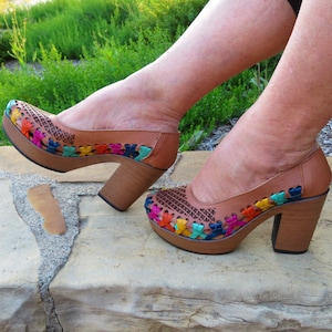 Mexican wedges//High heel huarache//Mexican huarache//Mexican wedge sandal//Mexican heels//Huarache mexicano//Mexican sandal selena