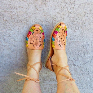 FINAL SALE Lace up huarache sandal//Mexican sandal/Mexican huarache//Mexican lace up huarache//Huaraches mexicanos//Mexican shoes