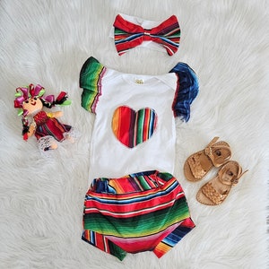 VENTA FINAL Traje de sarape mexicano, traje mexicano para bebé // Traje de fiesta de tacos // Traje de fiesta/Serape//Fiesta de tacos de dos días//