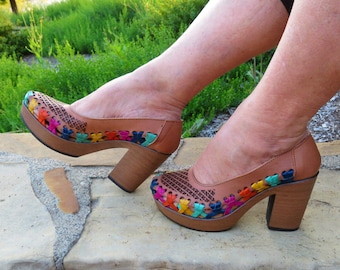 Mexican wedges//High heel huarache//Mexican huarache//Mexican wedge sandal//Mexican heels//Huarache mexicano//Mexican sandal