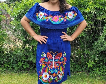 Mariposa Dressembroidered Dress//cinco De Mayo Dress/mexican - Etsy Ireland