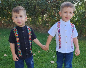 Mexican guayaberas for boys, Boys shirts, Mexican shirts for boys, guayaberas for toddlers and boys, guayabera for kids