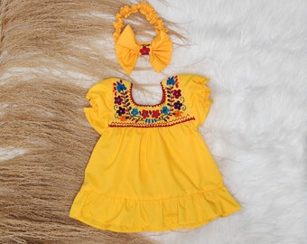 Layla mexican dress for little girl|| Mexican baby dress||Fiesta mexicana dress|| Mexican outfit for baby girl|| 1st birthday dress for girl