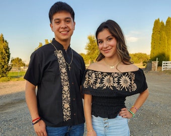 Matching outfits for couples||Mexican guayabera for him||Mexican off shoulder top||Mexican outfits||Mexican wedding dress||Anniversary gift