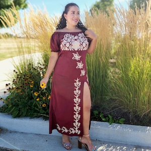 De Gala Dressmexican Dress for Womenlong Dress Embroideredmexican Party ...