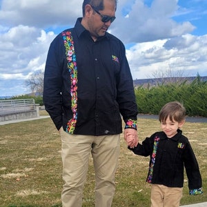 Guayabera a juego para padre e hijo // Guayabera mexicana // Traje para padre e hijo, camisa mexicana // Camisa de boda mexicana // Regalo para el día del padre