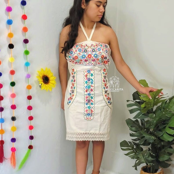 Ceci dress|| mexican dress||Womens mexican dress||Embroidered dress||Fiest mexicana dress||