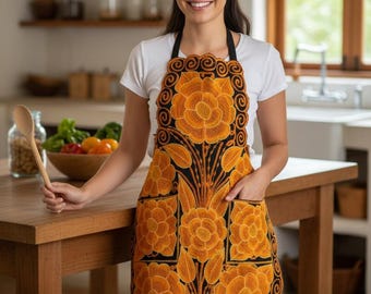 Mexican Embroidered aprons|Mandil mexicano|Mexican apron| Floral embroidered aprons|Mother's Day gift||Unique gifts|House warming gift
