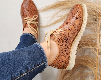 Damen Loafer mexikanische Huarache Sandalen//Huarache mexicano//Mexikanische Sandale//Mexikanische Haifisch Sandale||Geprägtes Leder||