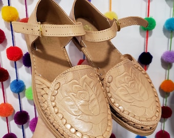 Sandales Conchita Mexican Huarache : bout fermé en cuir fait main, vente finale