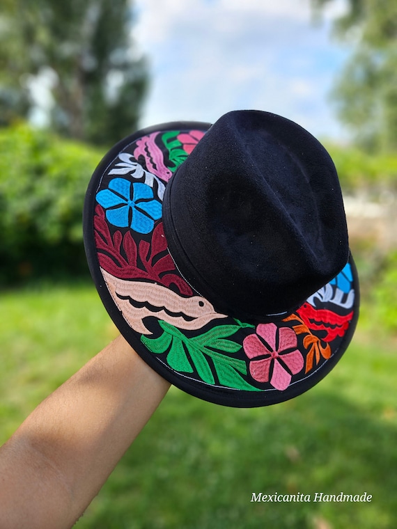 Faux Suede Mexican Sombrero//mexican Hat//embroidered Hat//straw