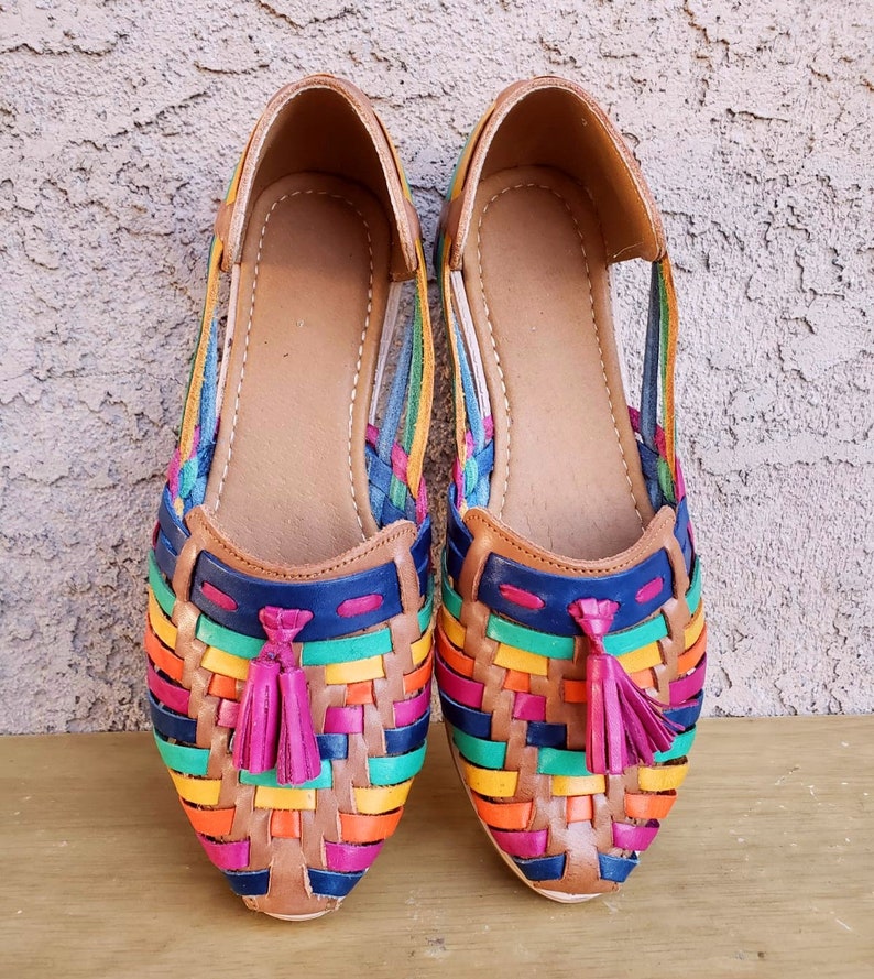 multi colored huaraches shoes