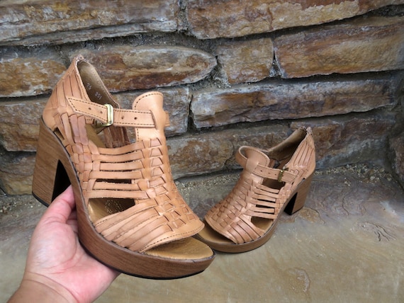 huarache sandals with heels