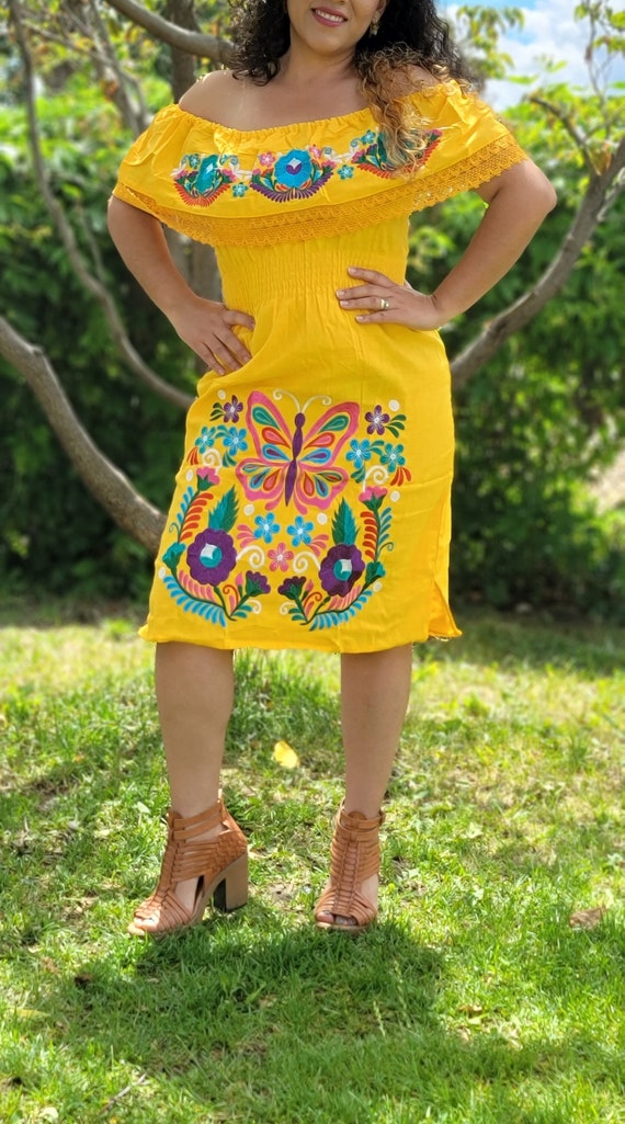 Mariposa Dress||embroidered Dress//cinco De Mayo Dress/mexican Dress/fiesta  Mexicana Dress/vestido Artesanal Mexicano||women's Mexican Dress - Etsy