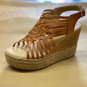 FINAL SALE Mexican wedges//High heel huarache //Mexican huarache//Mexican wedge sandal//Mexican heels//Huarache mexicano//Mexican sandal