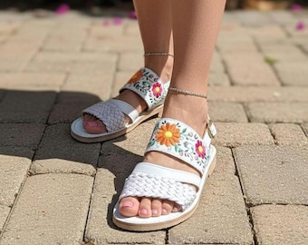 Sandali huarache messicani Lucila//Huarache mexicano//Sandalo messicano//Sandalo huarache messicano con punta chiusa//Huarache da donna//regali per lei