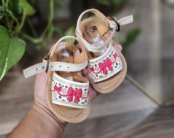 Sandalias huaraches de cuero hechas a mano: zapatos para bebés y niñas pequeñas