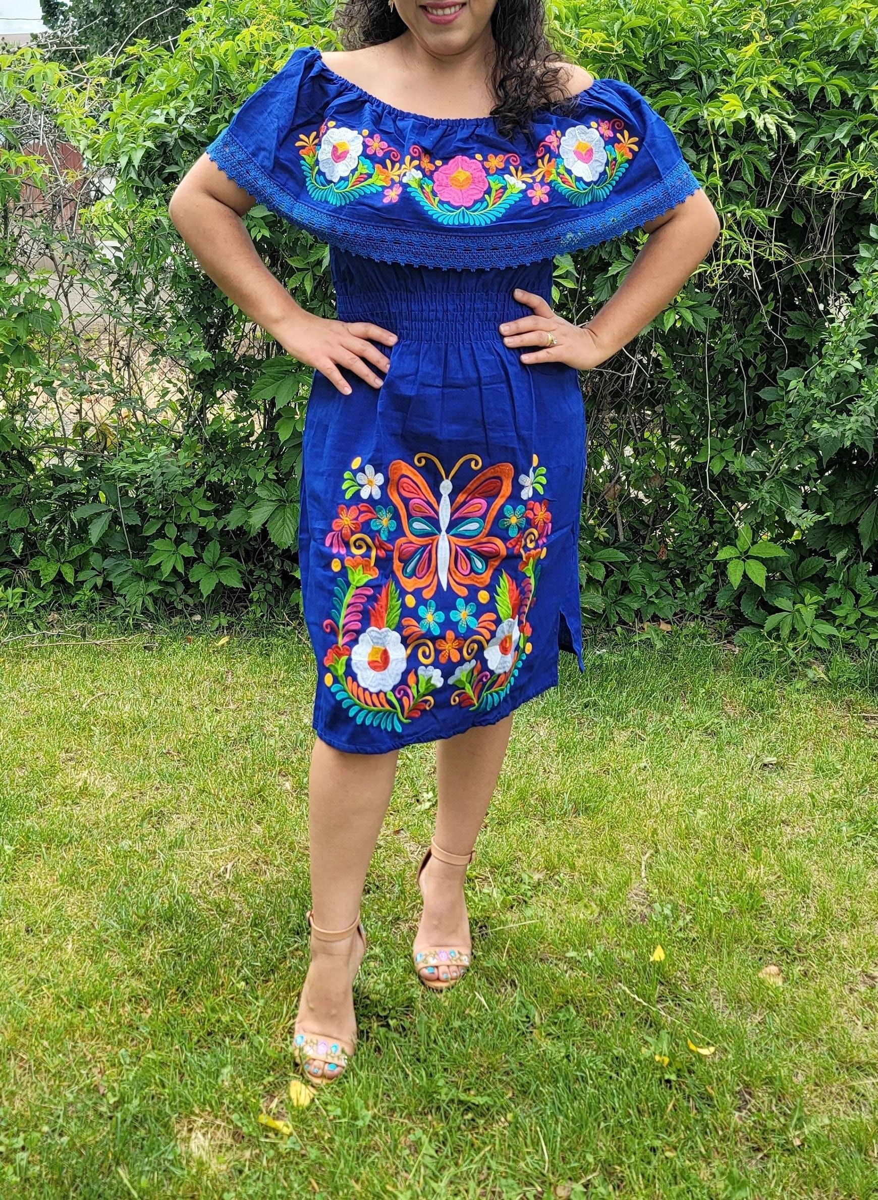 Mariposa Dressembroidered Dress//cinco De Mayo Dress/mexican - Etsy  Australia