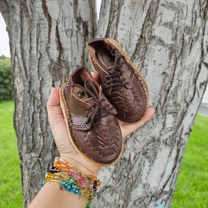 Leather Huarache Shoes for Boys: Mexican Artisanal Oxfords