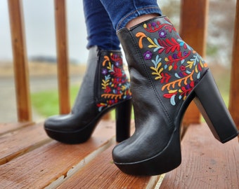 final sale Karol Mexican Boots||Leather boots||Boots for women||Mexican boots for womens||Embroidered boots