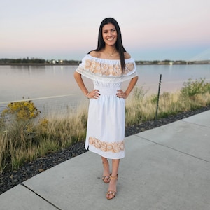 Gold off the Shoulder Dress - Etsy Gold off the Shoulder Dress - Etsy