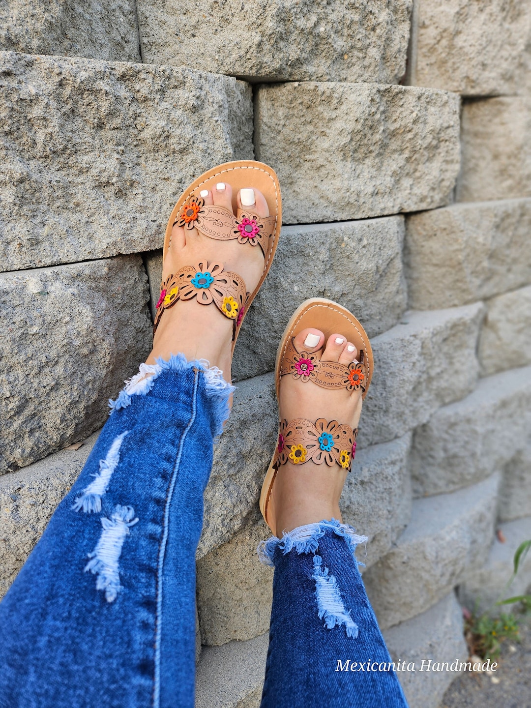 シューズ・サンダルその他 Castaner Sandal in sand color with flower Castañer Poncha Flower Sandals | Shopbop