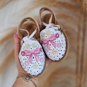 Coquette sandals for babies and girls||Baby huarache||Huarache for girls||Mexican huarache for kids|| shoes for girls||Huarache mexicano