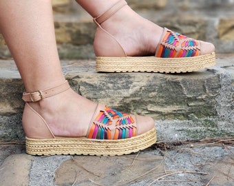 Handmade Leather Huarache Sandals: Mexican Closed Toe Sandal, final sale