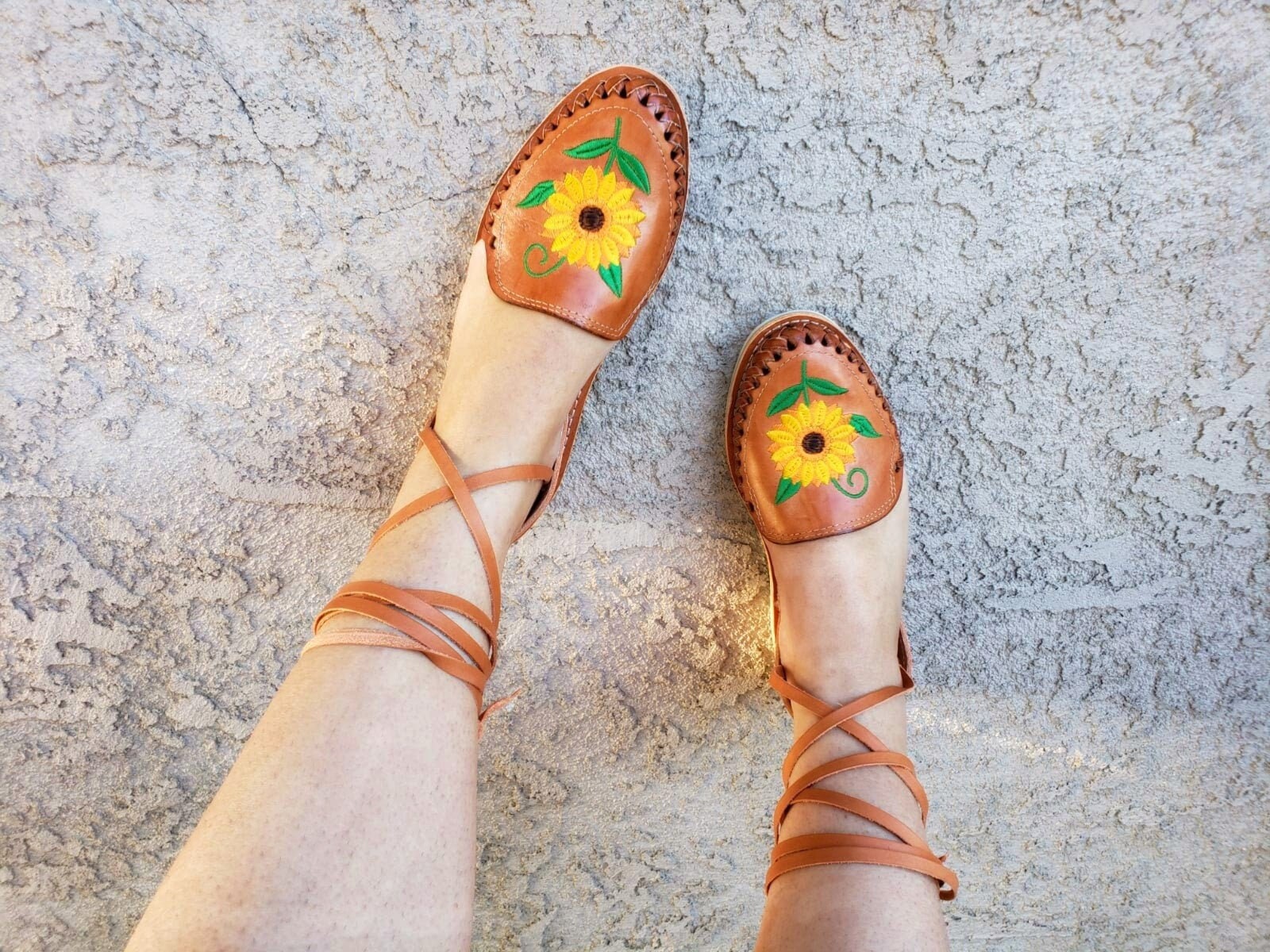 Buy FINAL SALE Sunflower Lace up Huarache Sandalmexican Online in India -  Etsy
