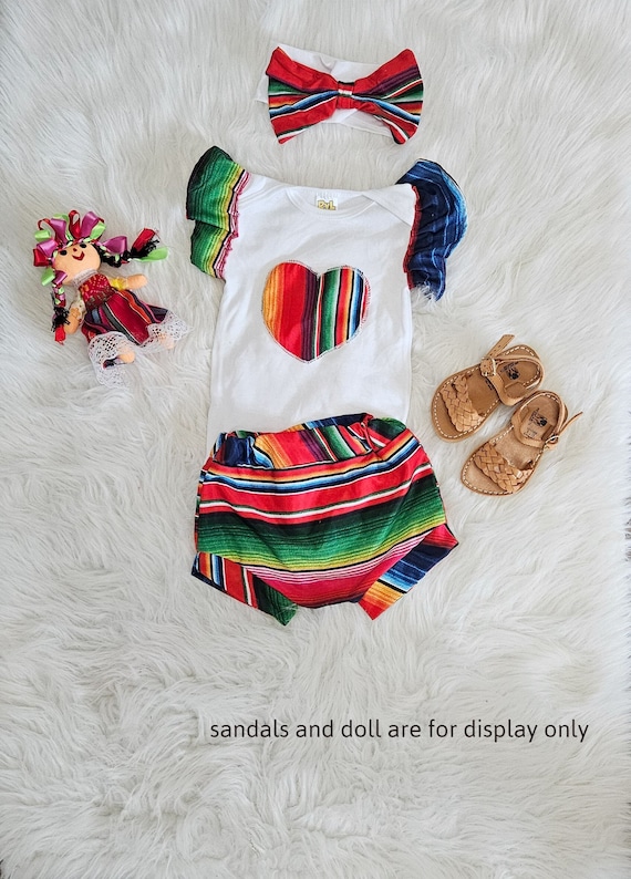 Tenue faite main pour bébé en sérape ensemble de fête tacos