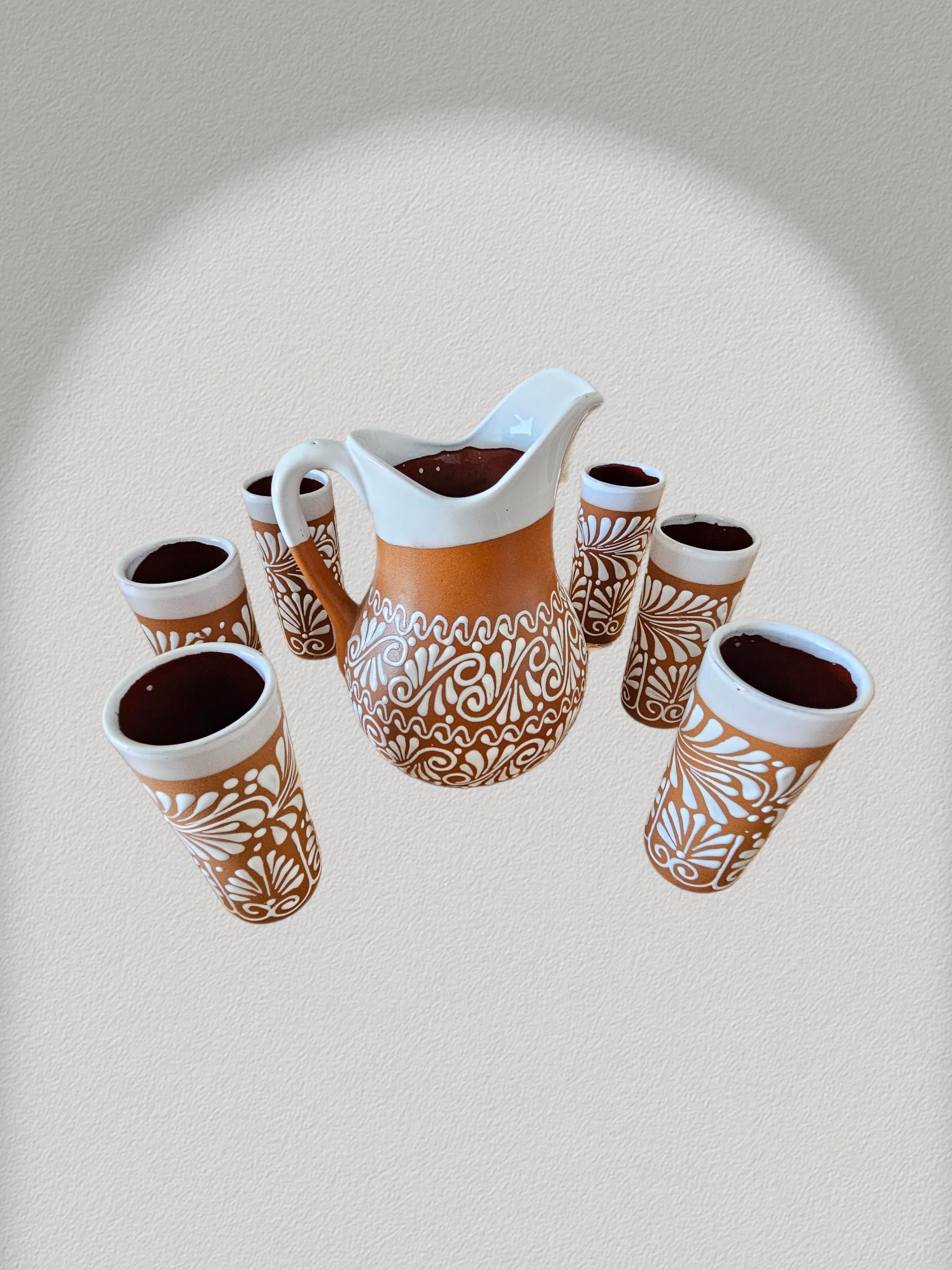 Mexican Pitcher,||set of Pitchers, and Cups||cielito Lindo Pitcher