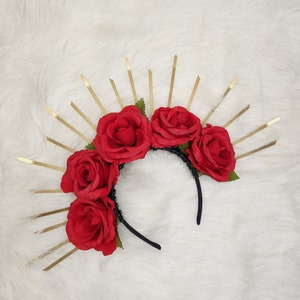 Catrina crown||Day of the dead floral crown|| Floral headpiece||Floral headband|| Halo