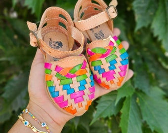 Sandalia huarache para bebés y niños pequeños//Huaraches para bebe/Huaraches para niñas/Zapatos para niñas/huaraches mexicanos para bebés y niños pequeños//FERNANDA