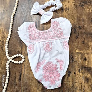 Vestido Cielito lindo para meninas || Body mexicano para bebê|| Presente de chá de bebê|| Roupa de 1º aniversário para meninas| Body bordado
