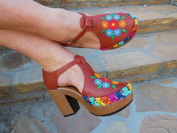 huaraches mexicanos con tacon