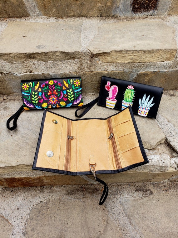 Otomi Wallet/leather Wallet for Women//mexican Wallet//cactus Art
