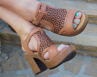 Mexikanische Keilrahmen//Huarache High Heel//Huarache Mexiko//Mexikanische Sandale //Mexikanische Sandale/Huarache