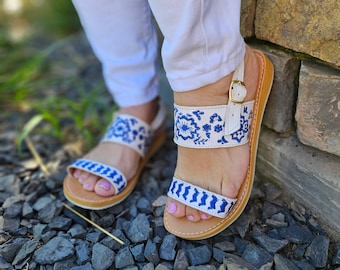 Cozumel mexikanische Sandale || ||Huarache Mexicano||Frauen Sandalen||Huarache Artesanal||Flache Zehen Sandalen||WIDE FEET FRIENDLY