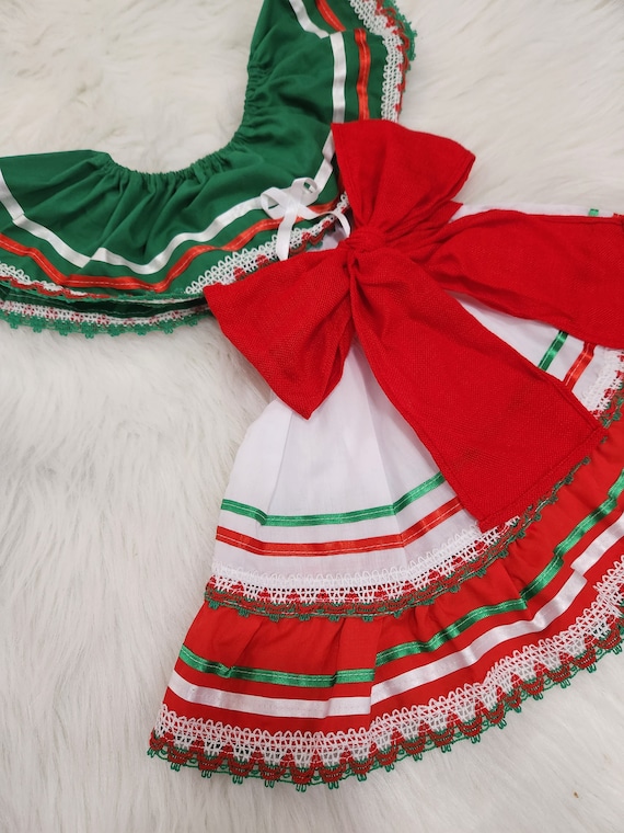 Vestido mexicano tricolor para nina Vestido de herencia hispana Vestido mexicano para bebe Vestido de fiesta de primera Traje mexicano para bebe Etsy Mexico
