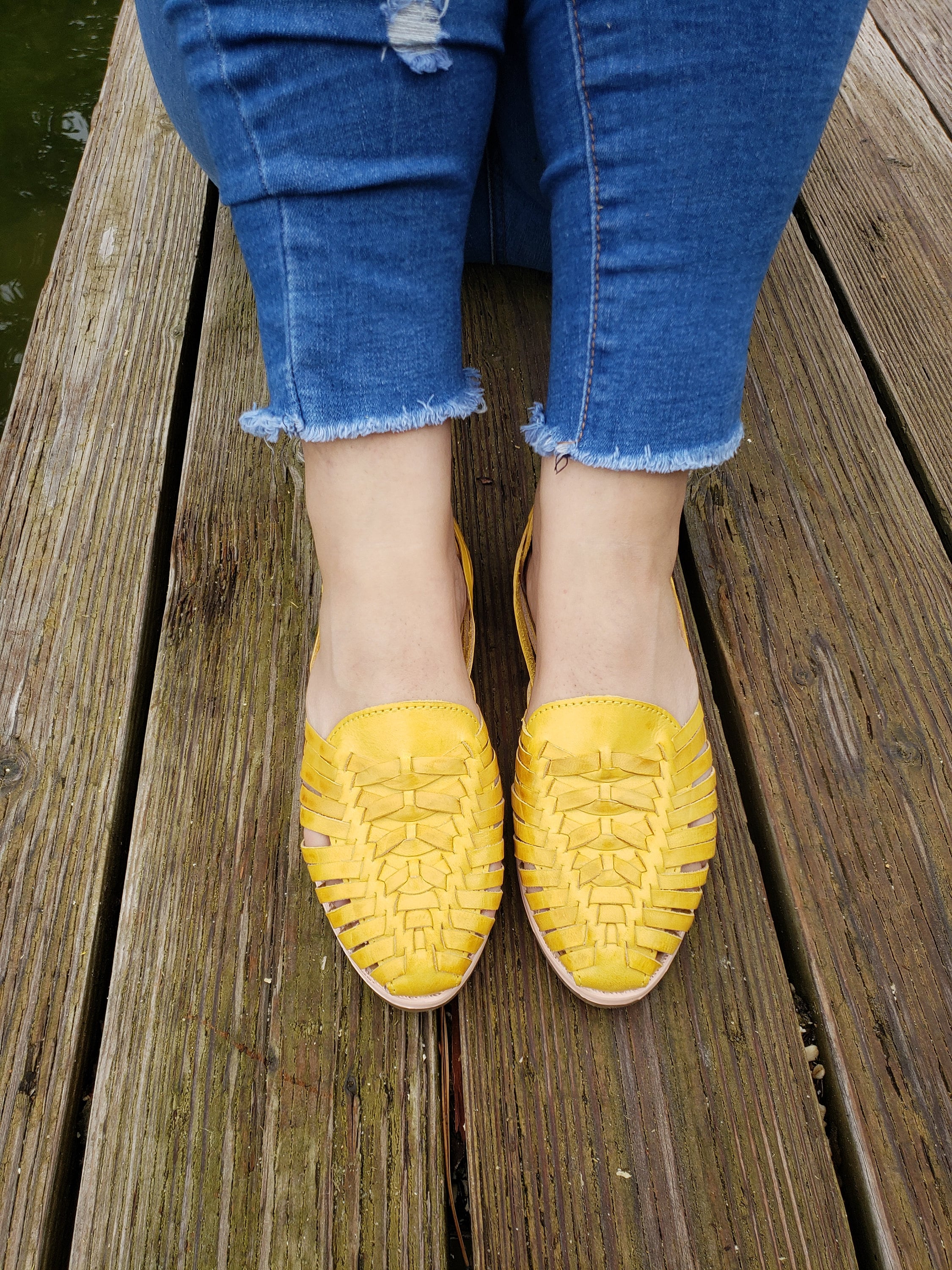 Anahi Yellow Mexican Huarache Sandals//huarache - Etsy