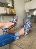 Stella embroidered Mexican wedges/Mexican huarache//Mexican wedge sandal//Mexican heels//Huarache mexicano//Mexican sandal