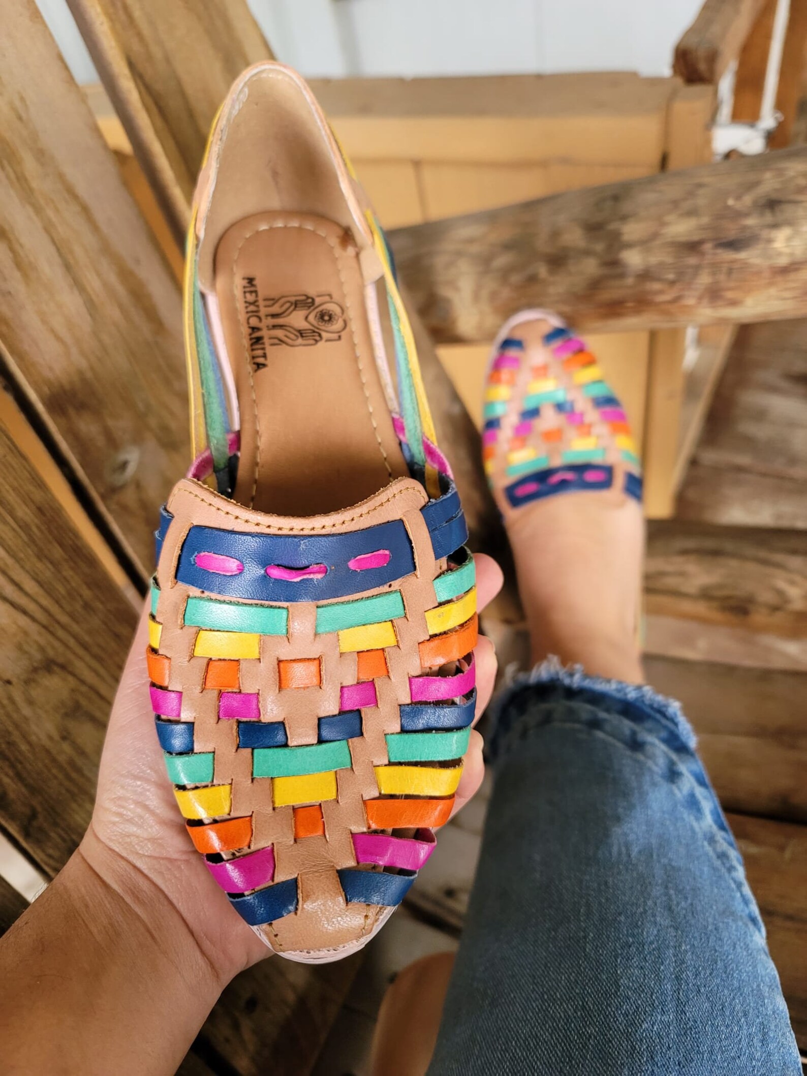 multi colored huaraches
