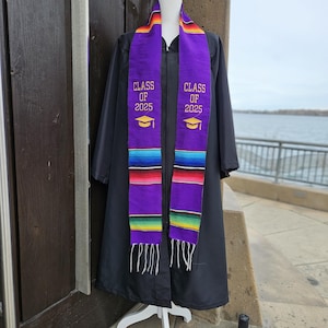 2025 Mexican graduation stole//Serape stole//Sarape sash//class of 2025 sash//made of real serape fabric